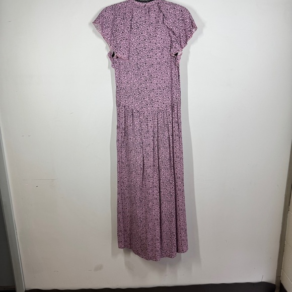 Zadig & Voltaire Pink Print Maxi Dress Size XS Flutter Sleeve Romantic - Picture 8 of 16